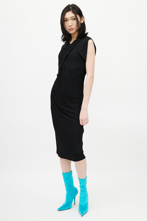 Maison Margiela Black Twisted Midi Dress