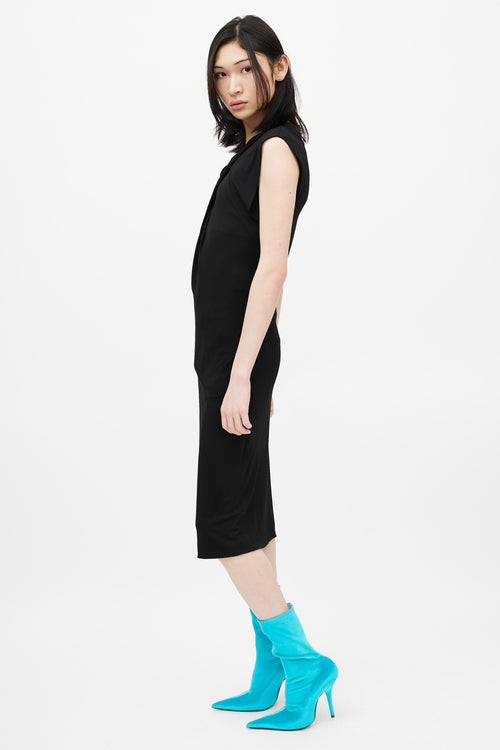 Maison Margiela Black Twisted Midi Dress