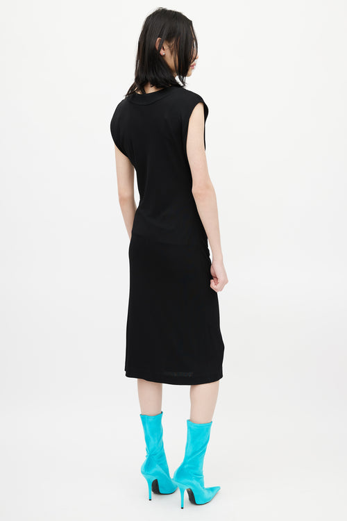 Maison Margiela Black Twisted Midi Dress