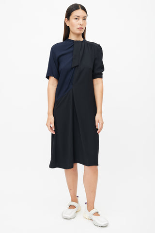 Maison Margiela Black 
Navy Colourblock Dress