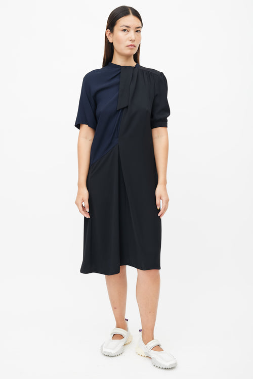 Maison Margiela Black 
Navy Colourblock Dress