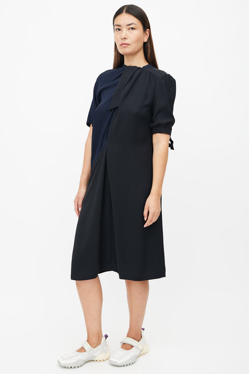 Maison Margiela Black 
Navy Colourblock Dress