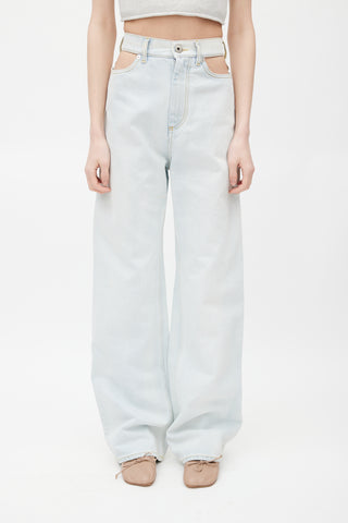 Maison Margiela Blue Cut Out Denim Jeans