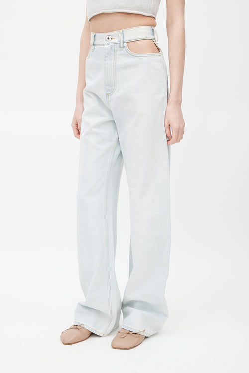 Maison Margiela Blue Cut Out Denim Jeans