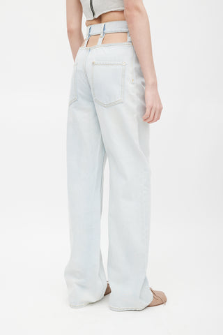 Maison Margiela Blue Cut Out Denim Jeans