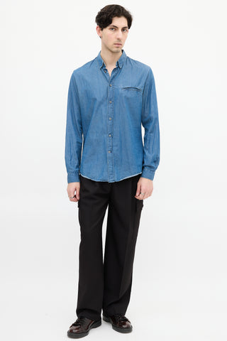 Maison Margiela Medium Wash Denim Chambray Shirt