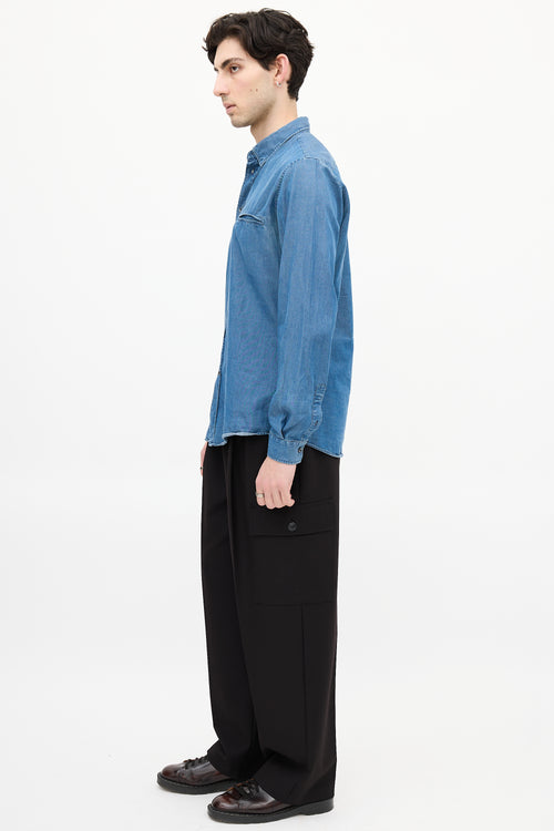 Maison Margiela Medium Wash Denim Chambray Shirt