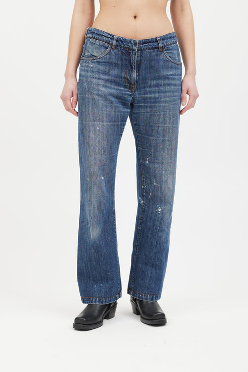 Maison Margiela Medium Wash Paint Splatter Jeans