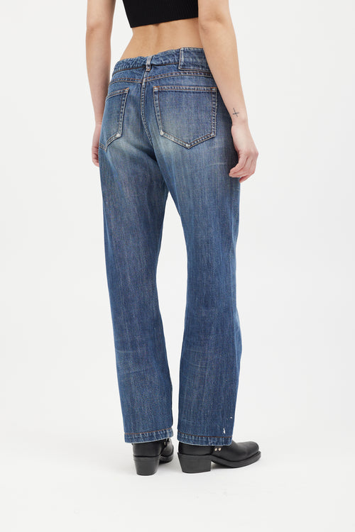 Maison Margiela Medium Wash Paint Splatter Jeans