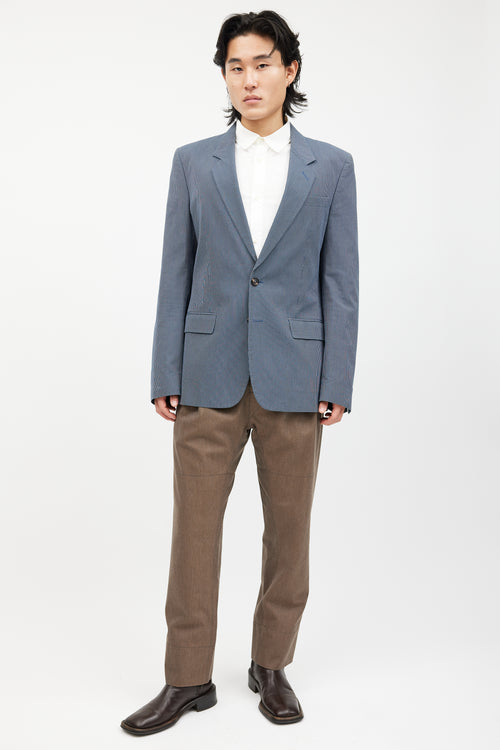 Maison Margiela Blue 
White Pinstripe Blazer