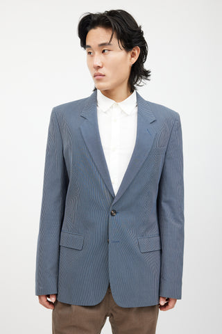 Maison Margiela Blue 
White Pinstripe Blazer