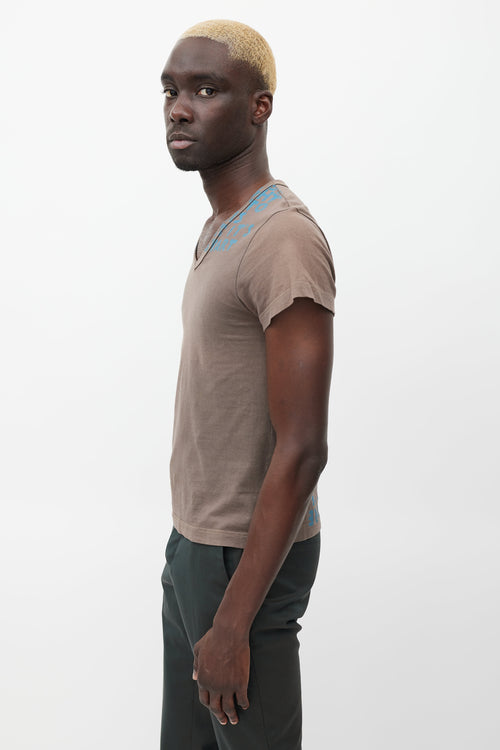 Maison Margiela Brown 
Blue Script T-Shirt