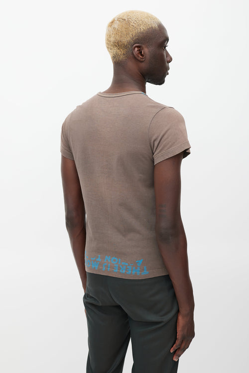 Maison Margiela Brown 
Blue Script T-Shirt