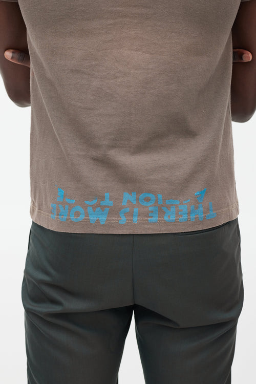 Maison Margiela Brown 
Blue Script T-Shirt