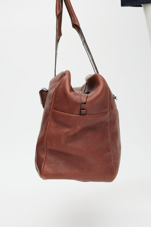 Maison Margiela Brown Leather Duffle Bag