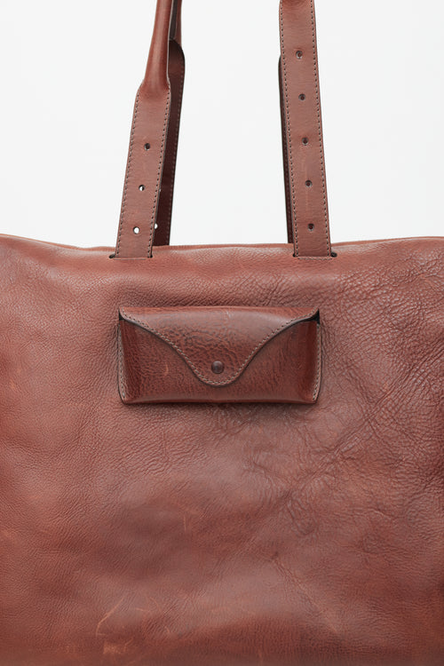 Maison Margiela Brown Leather Duffle Bag