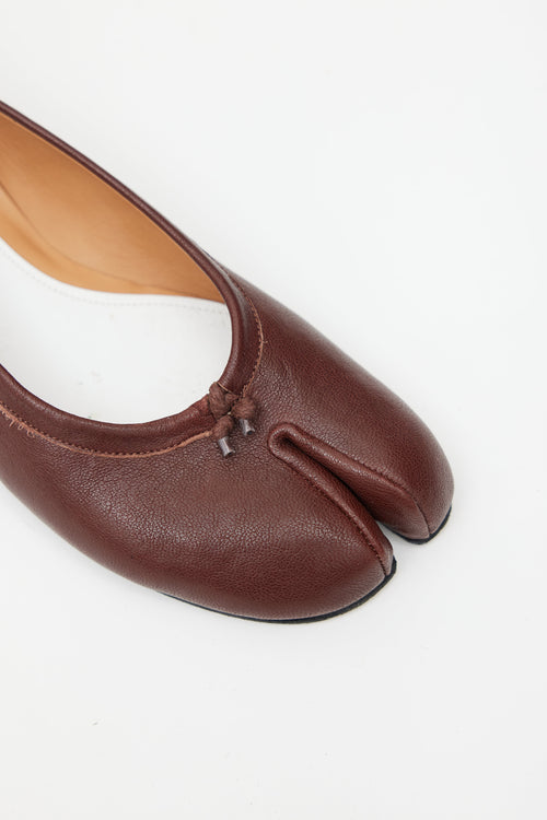 Maison Margiela Brown Leather Tabi Ballet Flat