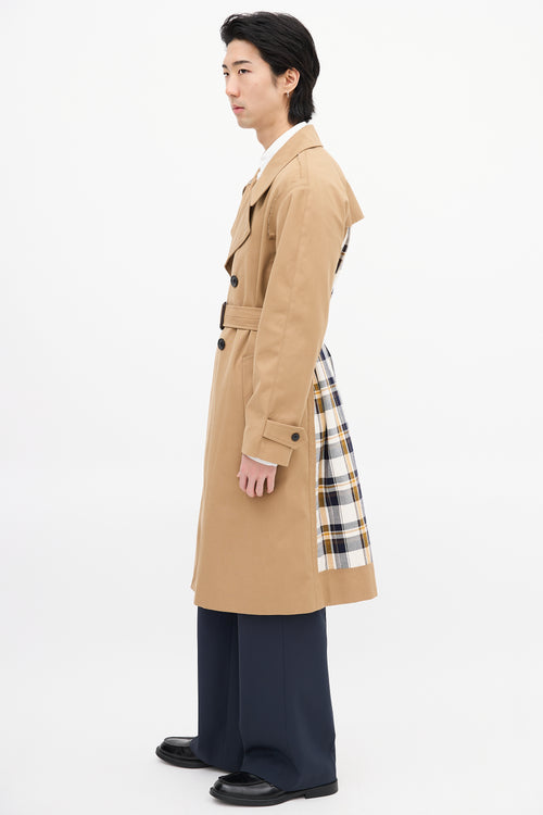 Maison Margiela Brown 
Multi Check Panel Trench Coat