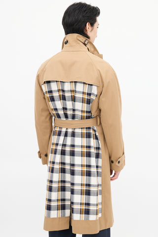 Maison Margiela Brown 
Multi Check Panel Trench Coat