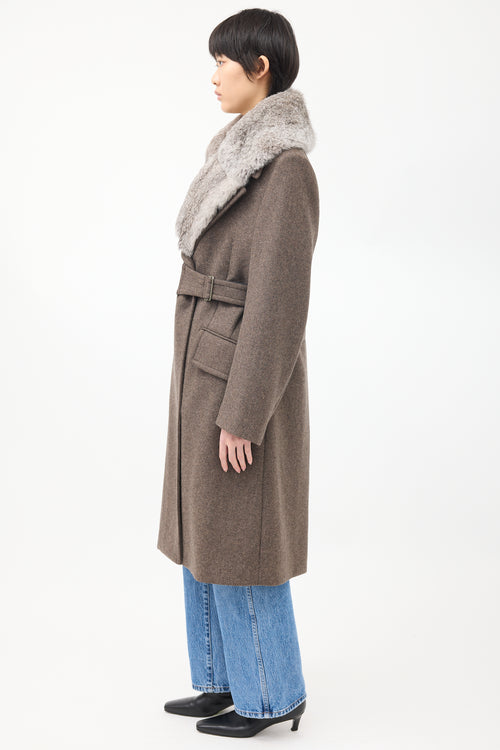 Maison Margiela Brown Wool Detachable Fur Vest Coat