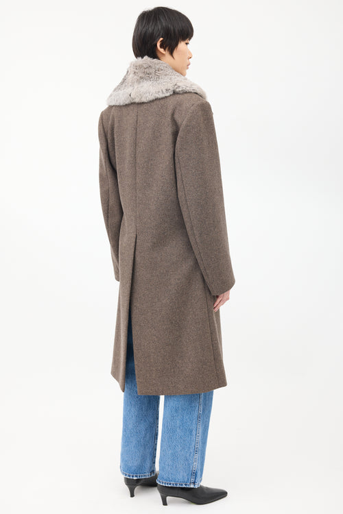 Maison Margiela Brown Wool Detachable Fur Vest Coat