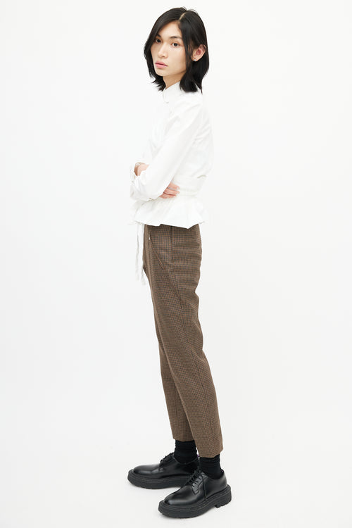 Maison Margiela Brown Wool Houndstooth Slim Trouser