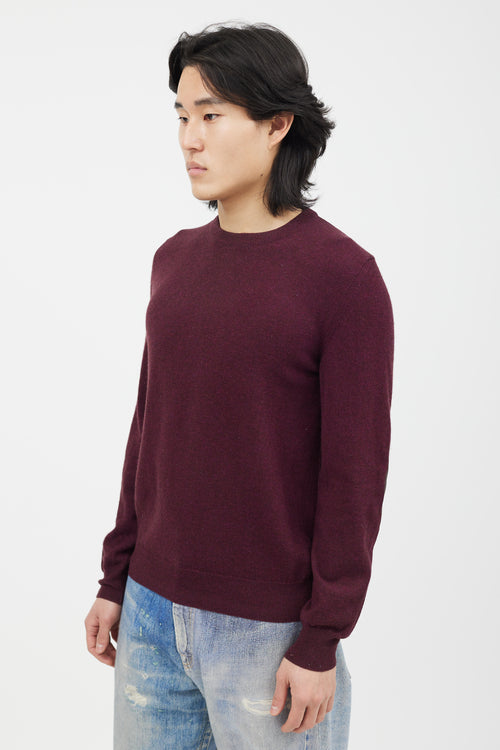 Maison Margiela Burgundy Knit Elbow Patch Sweater