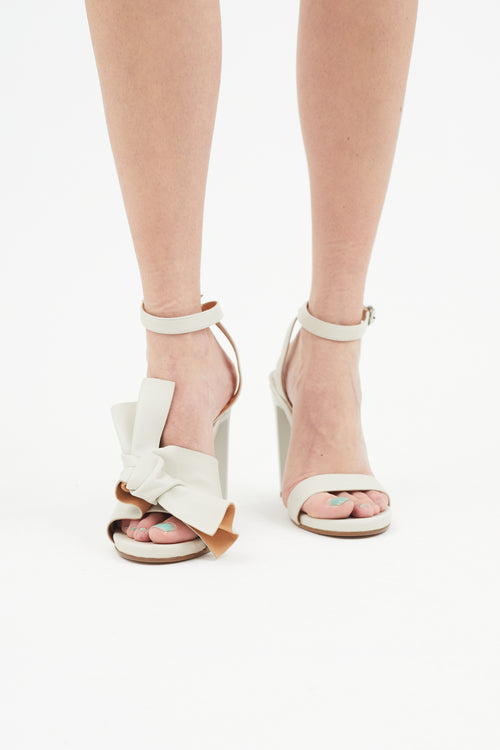 Maison Margiela Cream Leather Bow Heel