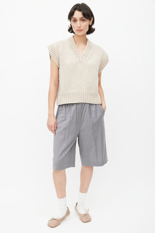 Maison Margiela Cream Wool Knit Vest