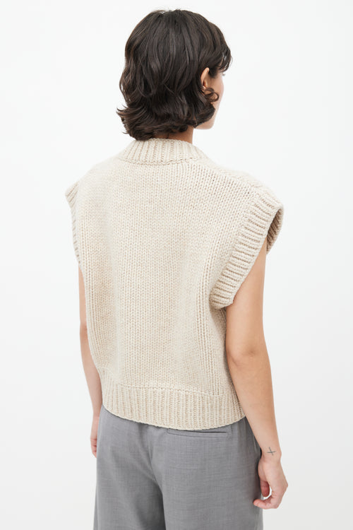 Maison Margiela Cream Wool Knit Vest