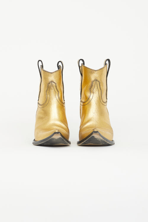 Maison Margiela Gold Western Ankle Boot