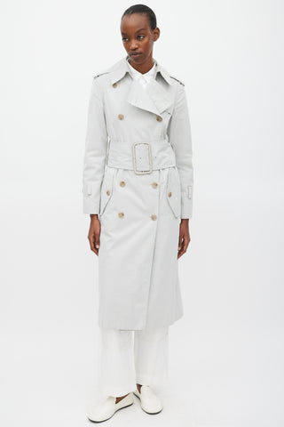 Maison Margiela Grey Belted Trench Coat