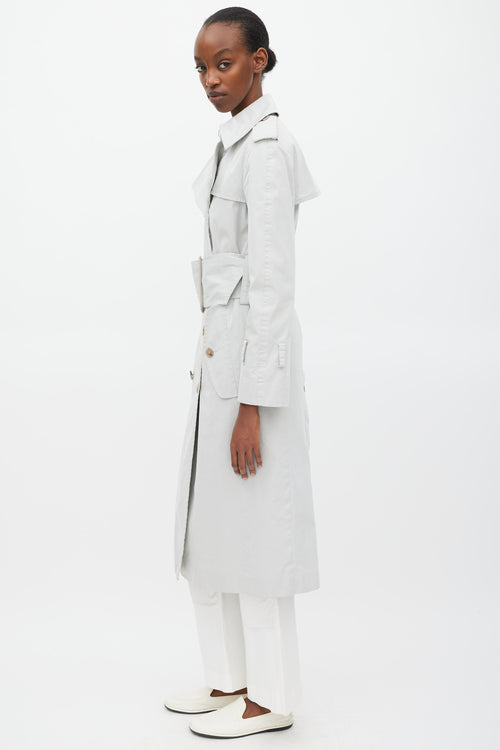 Maison Margiela Grey Belted Trench Coat