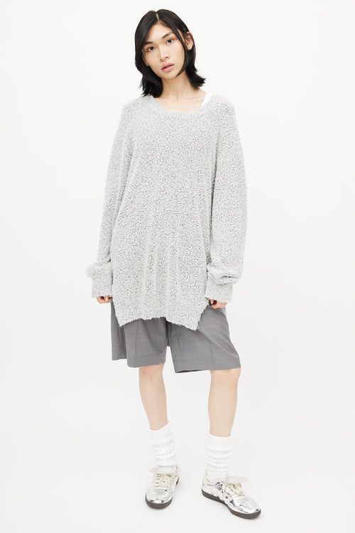 Maison Margiela Grey Boucle Knit Sweater