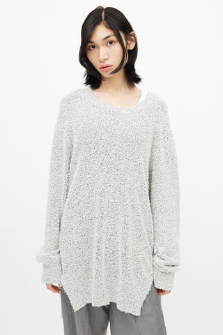 Maison Margiela Grey Boucle Knit Sweater