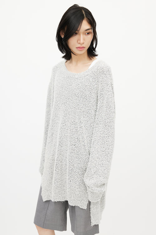 Maison Margiela Grey Boucle Knit Sweater