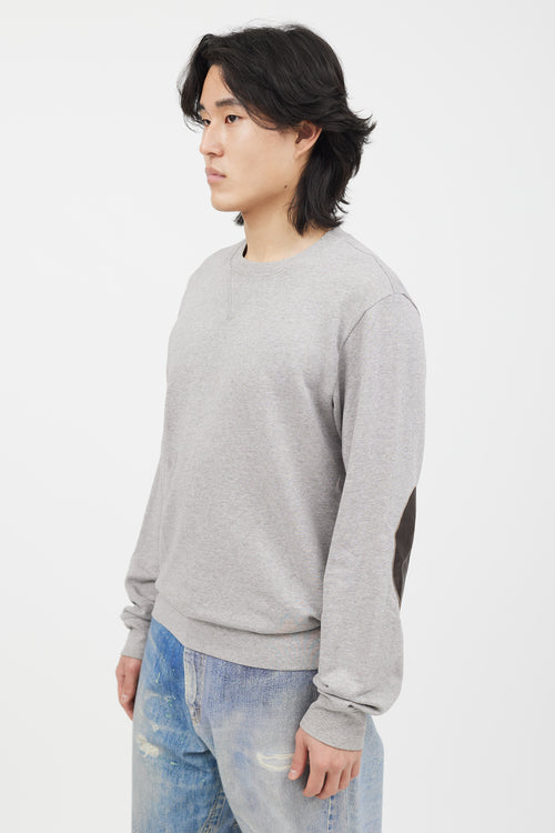 Maison Margiela Grey Cotton Elbow Patch Sweater