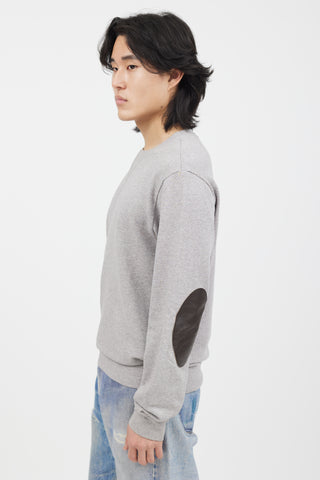 Maison Margiela Grey Cotton Elbow Patch Sweater