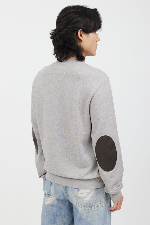 Maison Margiela Grey Cotton Elbow Patch Sweater