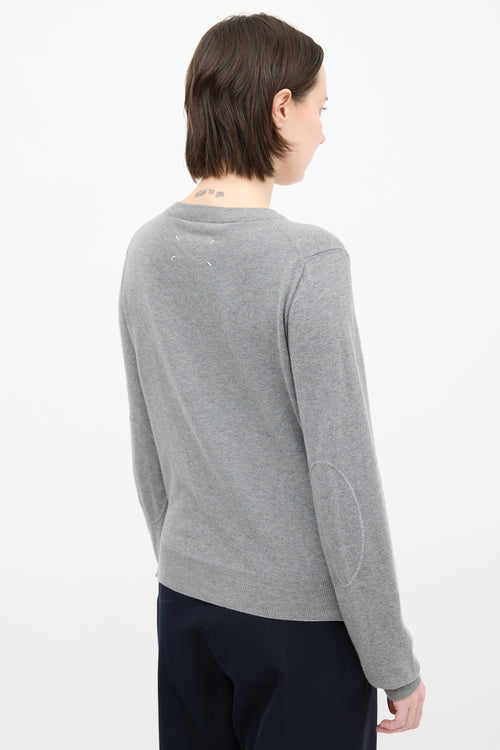 Maison Margiela Grey Knit Round Neck Sweater