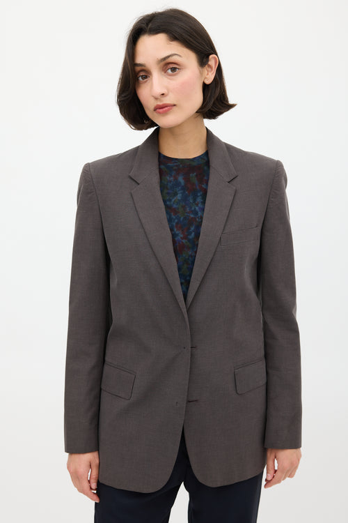 Maison Margiela Brown Cotton Inverted Button Blazer