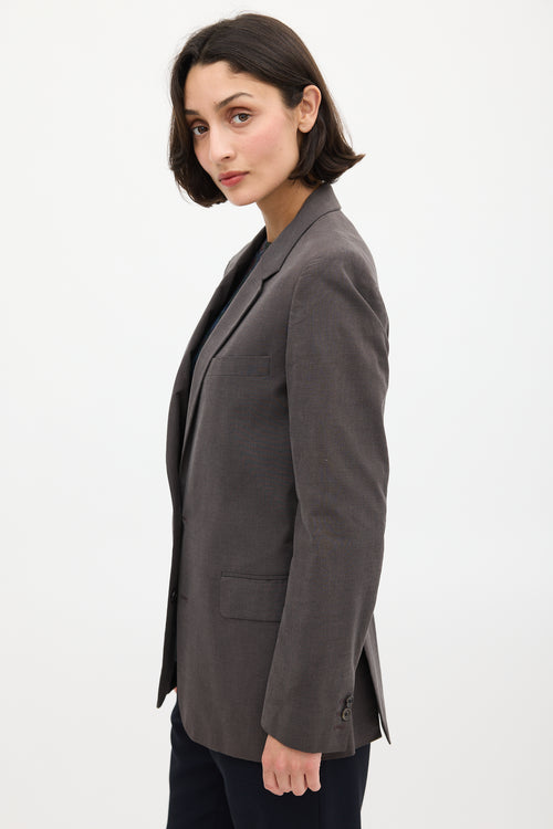 Maison Margiela Brown Cotton Inverted Button Blazer