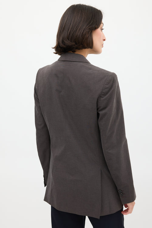 Maison Margiela Brown Cotton Inverted Button Blazer