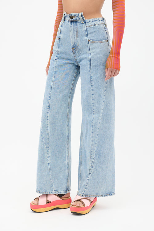 Maison Margiela Light Wash Décortiqué Wide Leg Jeans