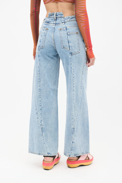 Maison Margiela Light Wash Décortiqué Wide Leg Jeans