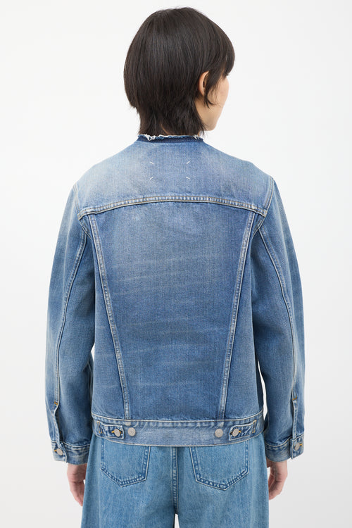 Maison Margiela Medium Wash Denim Raw Collar Jacket