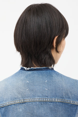 Maison Margiela Medium Wash Denim Raw Collar Jacket