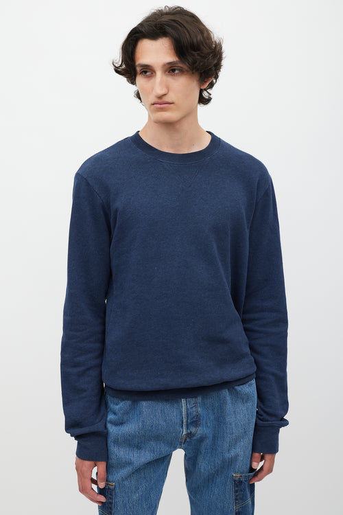 Maison Margiela Navy 
Brown Elbow Patch Sweatshirt