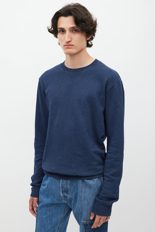 Maison Margiela Navy 
Brown Elbow Patch Sweatshirt