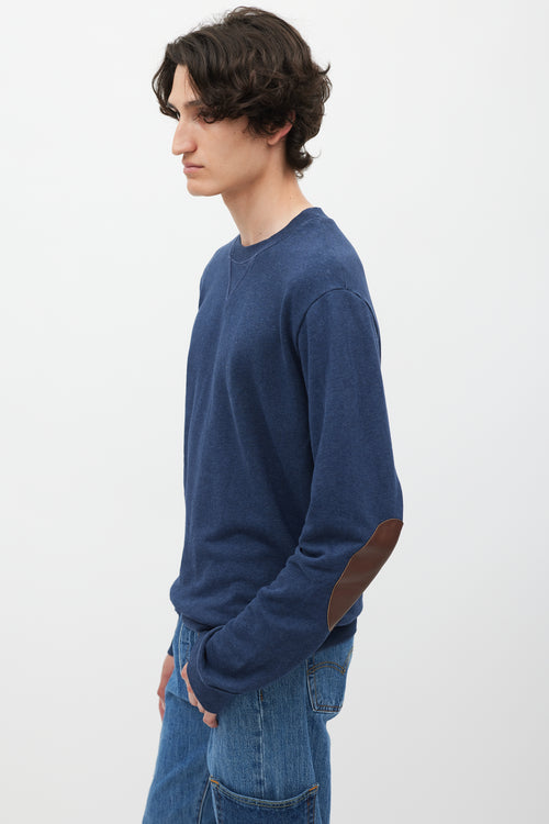 Maison Margiela Navy 
Brown Elbow Patch Sweatshirt